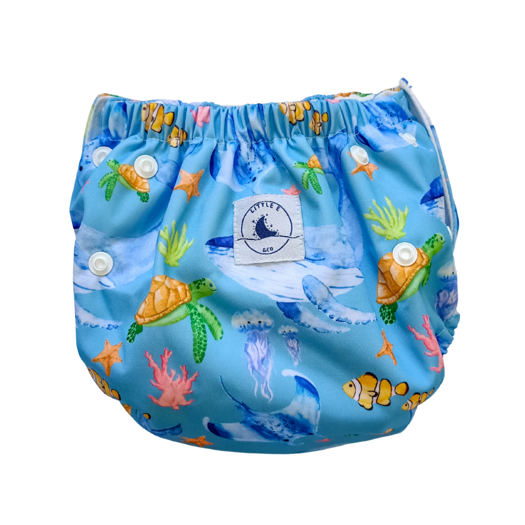 REUSABLE SWIM NAPPY OCEAN Little E & Co